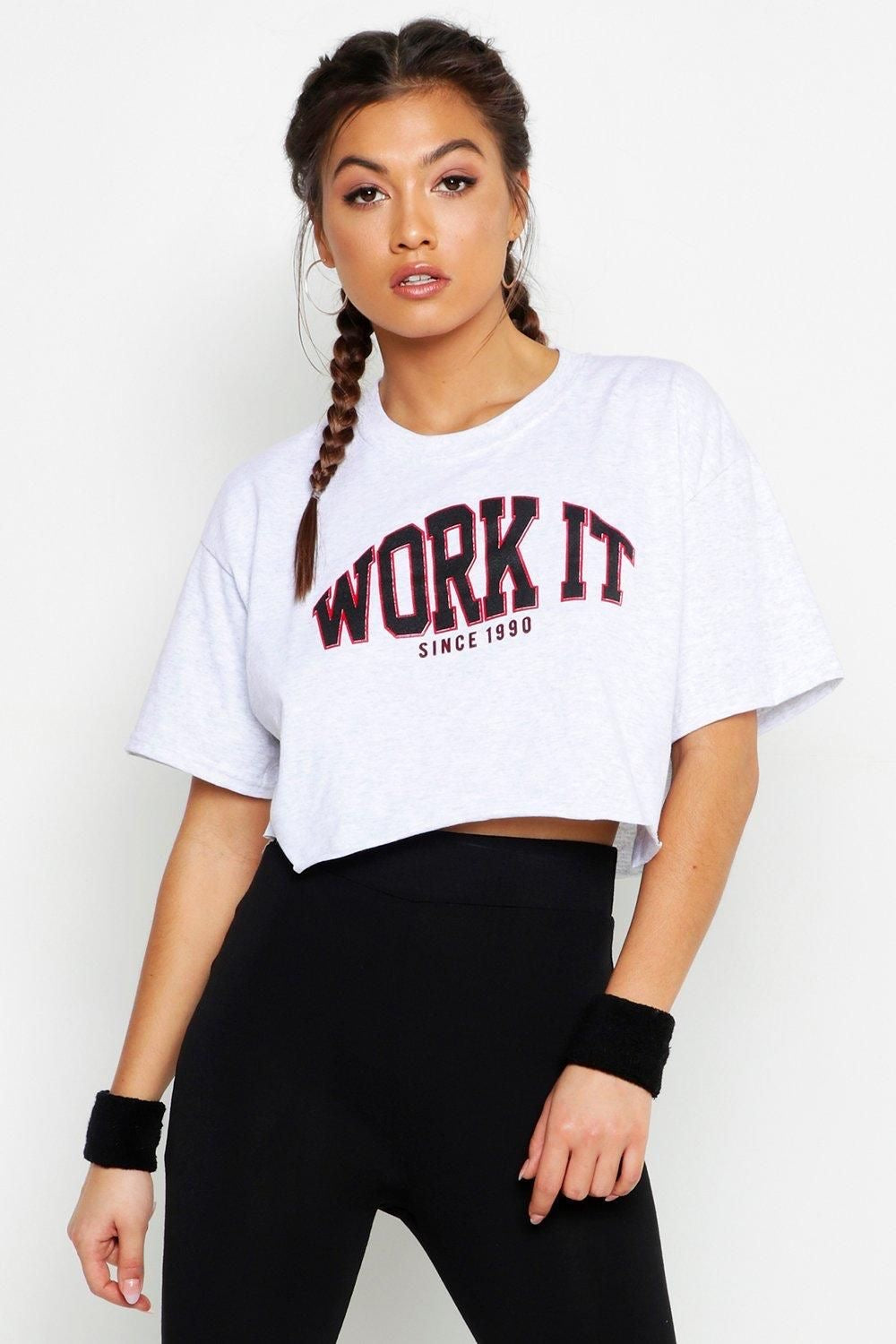 CAMISETA CORTA MUJER -
WORK IT
