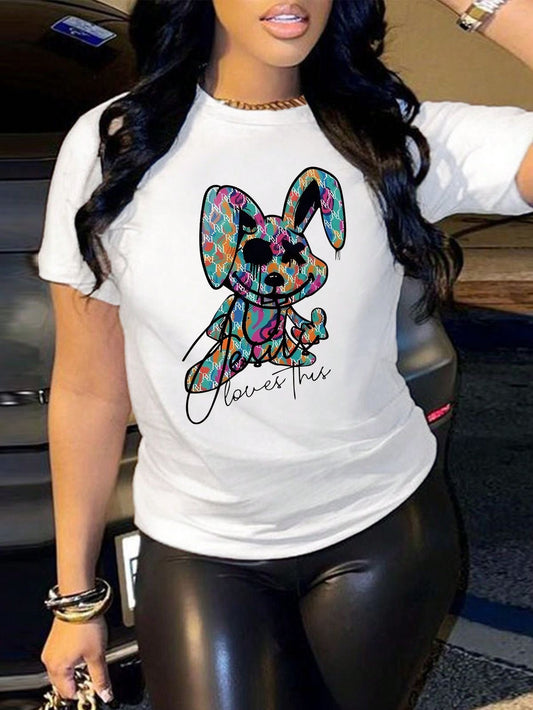 CAMISETA LARGA MUJER - CONEJO